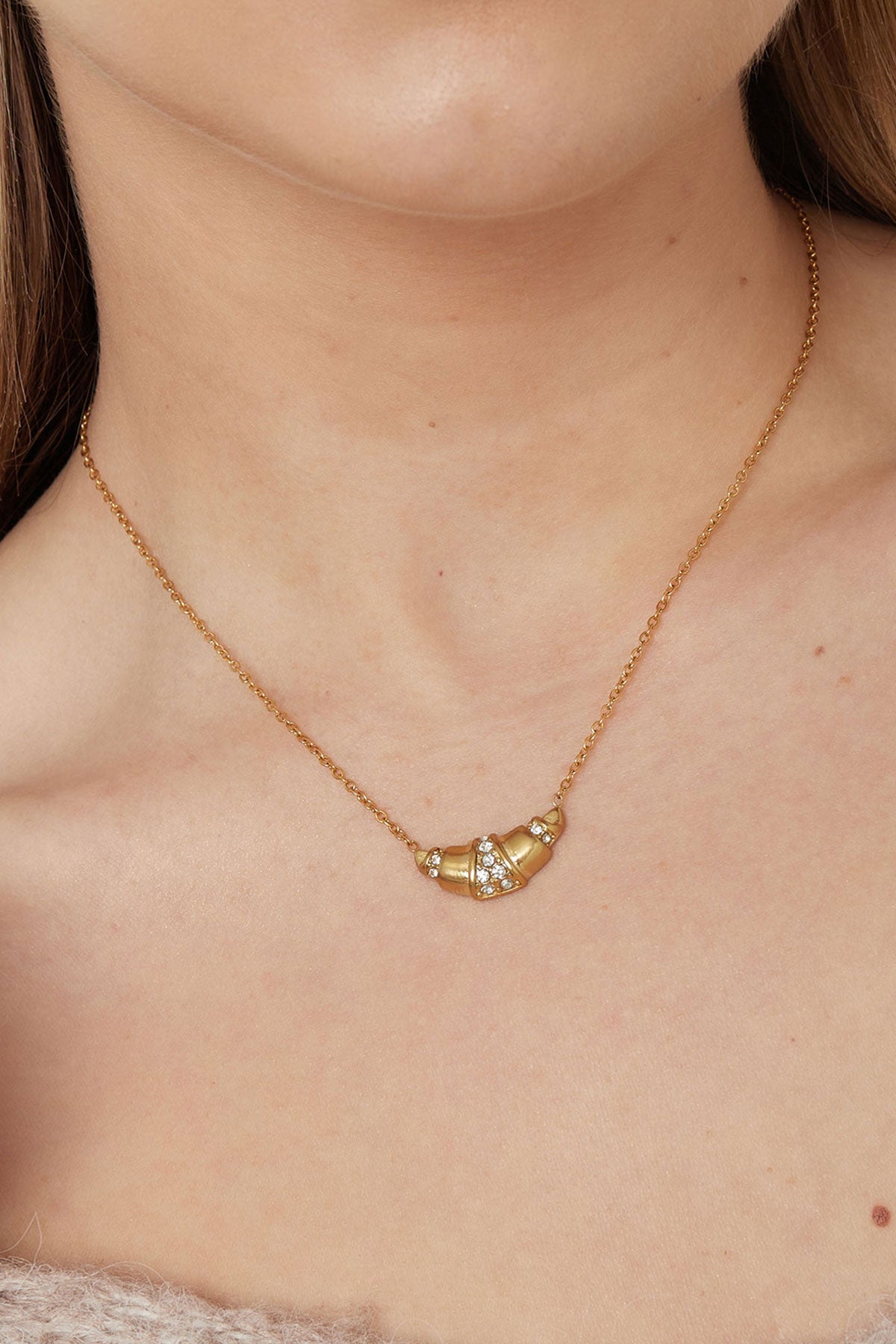 Gouden Croissant ketting