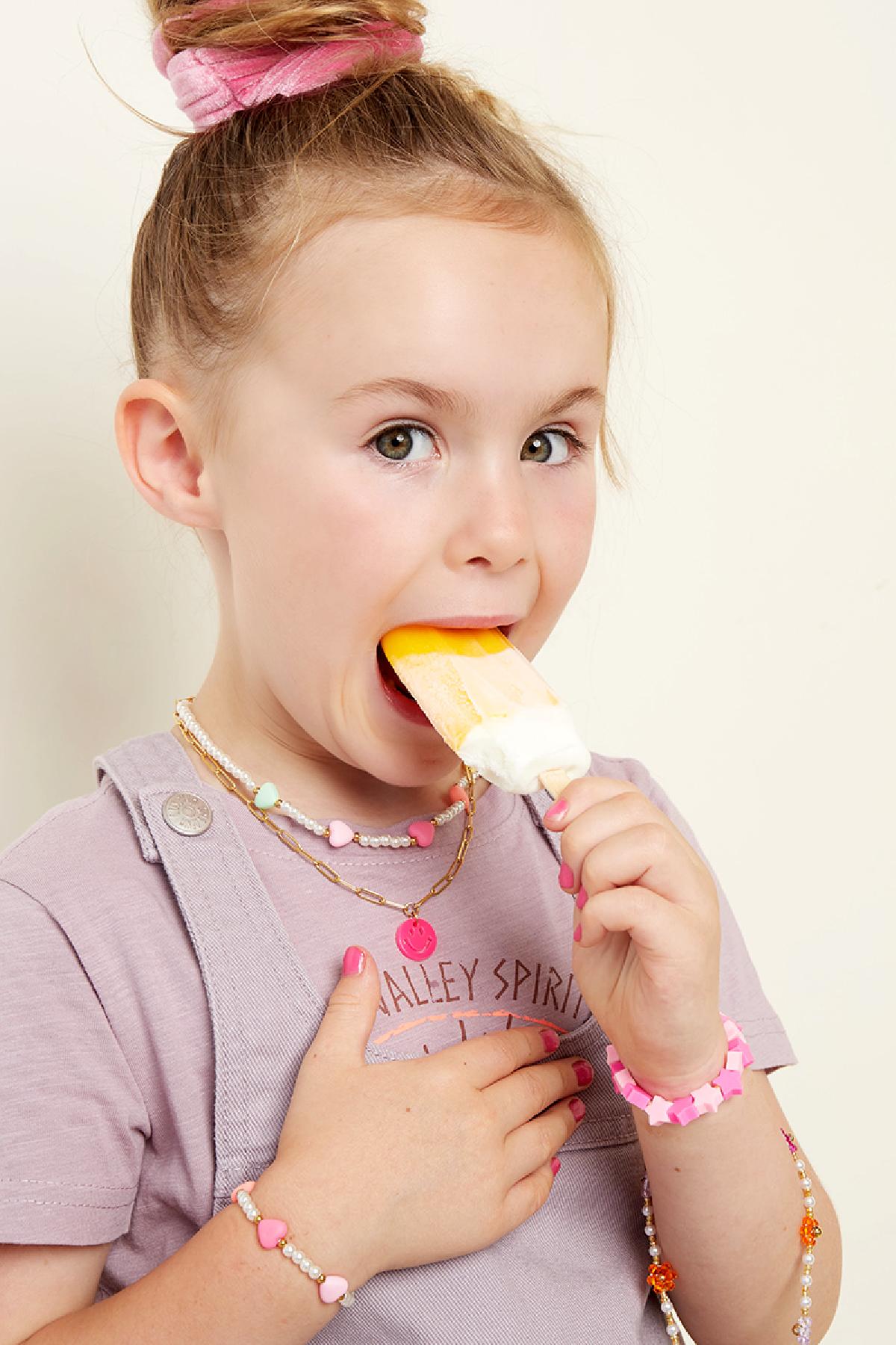 Armbandje Kids - gekleurde hartjes