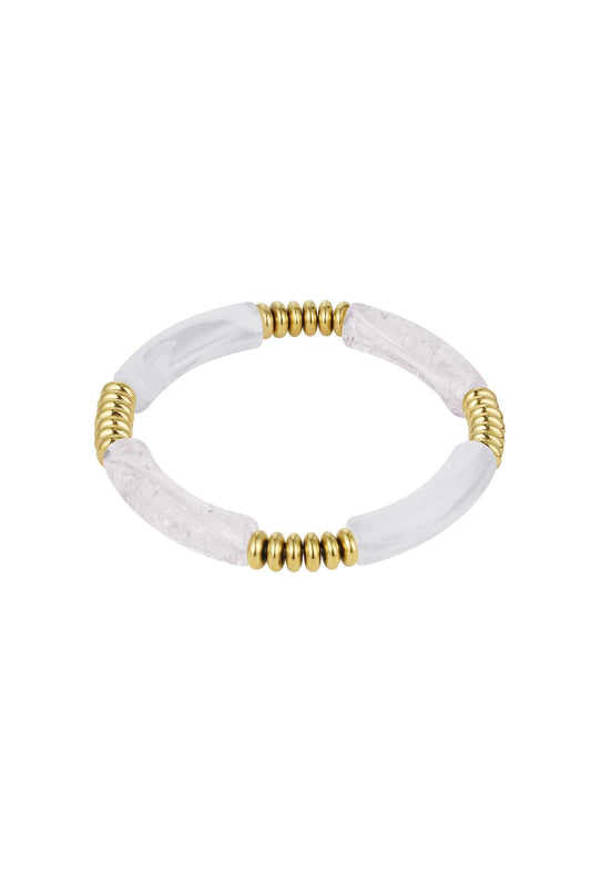 Tube armband - Grijs & Goud