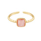 Sierlijke ring met vierkant steentje - roze