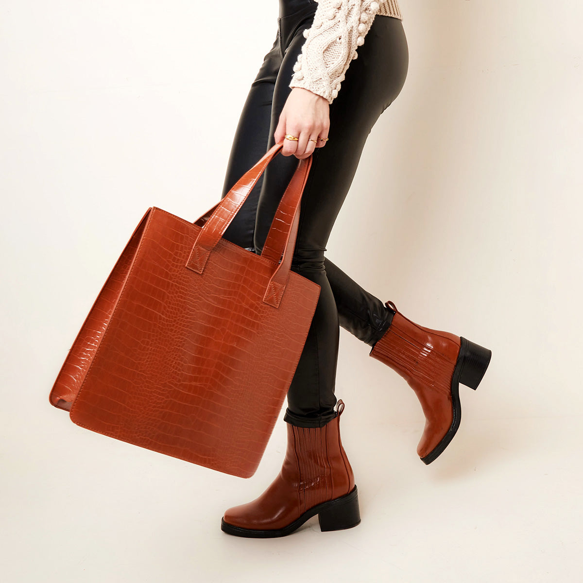 Crocodile Bag - Cognac